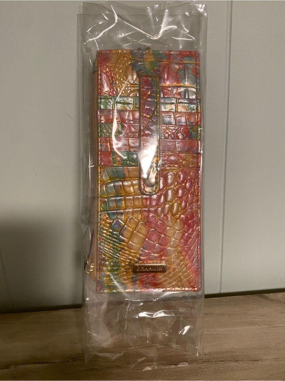 NWT Brahmin Colorful Croc-Embossed Long Credit Card Wallet - Multicolor